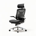 Chaise de bureau ergonomique en mesh noir avec support lombaire ajustable 60 x 60 x 120cm