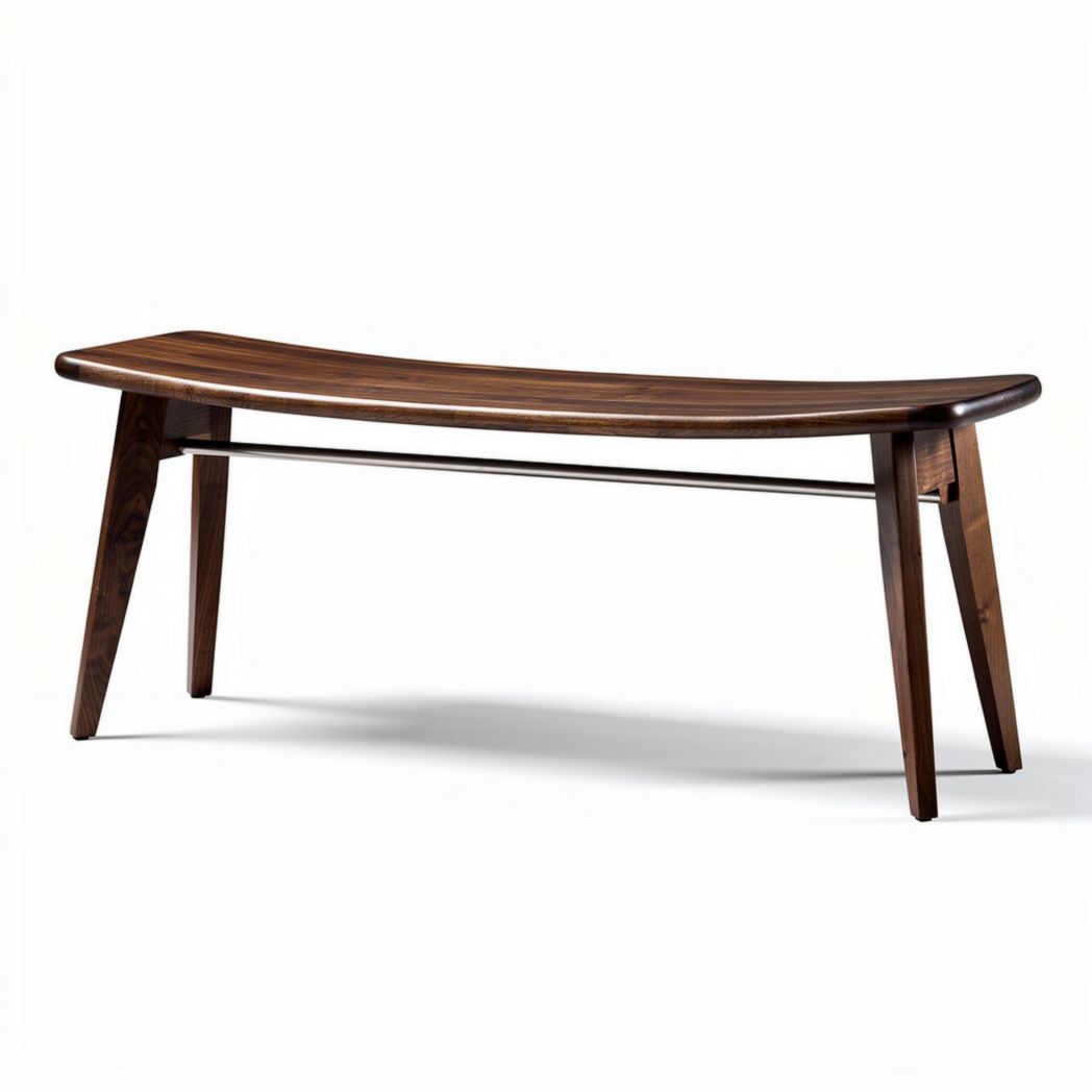 Table basse en bois foncé courbé dimensions 120 x 40 x 45cm pour salon