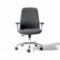 Chaise de bureau réglable en tissu gris avec accoudoirs et roulettes 45 x 60 x 100cm