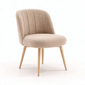 Chaise en tissu beige avec structure en bois hêtre dimensions 60 x 60 x 75cm