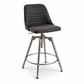 Tabouret de bar en tissu gris avec structure en acier de 50 x 50 x 100 cm
